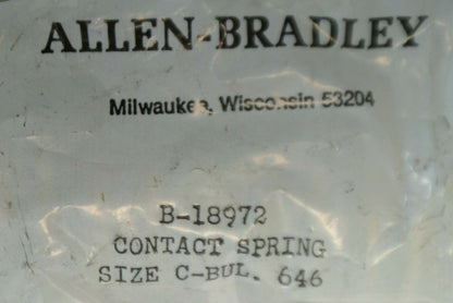 ALLEN-BRADLEY B-18972 CONTACT SPRING / SIZE C for BUL. 646 / NEW SURPLUS