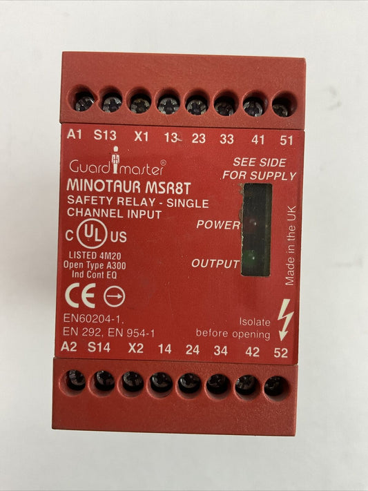 ALLEN BRADLEY 440R-E23031 SER A MINOTAUR MSR8T SAFETY RELAY CUARD MASTER