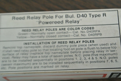 BOX of 2 / CUTLER-HAMMER D40R PB / REED RELAY POLE / N.C. / NEW SURPLUS