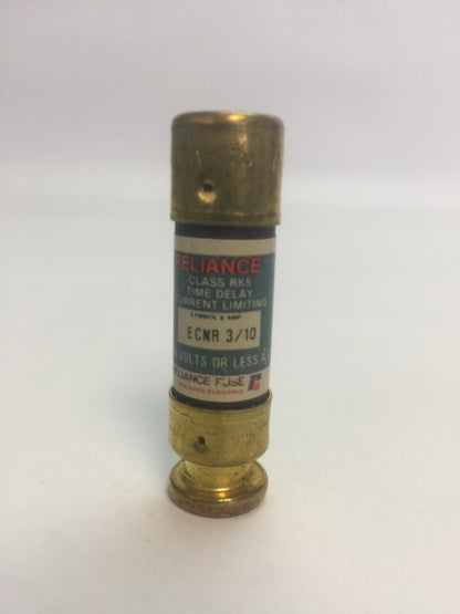 BRUSH/RELIANCE ECNR 3/10 FUSE 250VAC 3/10AMP CLASS RK5 (LOT OF 9)