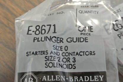 LOT of 4 / ALLEN-BRADLEY E-8671 PLUNGER GUIDE / SIZE 0 / NEW SURPLUS