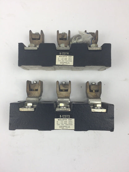 ALLEN BRADLEY 1491 N323 FUSE BLOCK 100 AMP 250 OR 600 VOLT 3 POLE