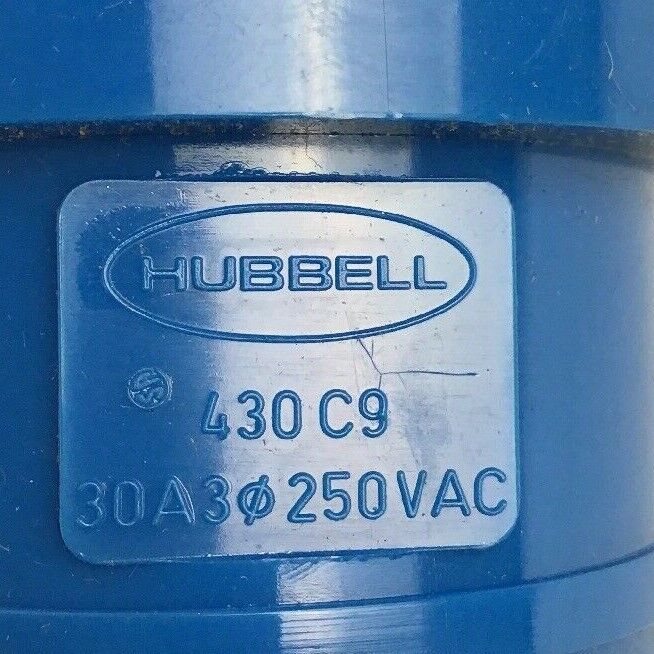 HUBBELL 430C9 PIN&SLEEVE 30AMP 250VOLT 3POLE 4-WIRE GROUNDING