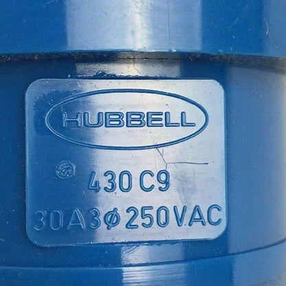 HUBBELL 430C9 PIN&SLEEVE 30AMP 250VOLT 3POLE 4-WIRE GROUNDING