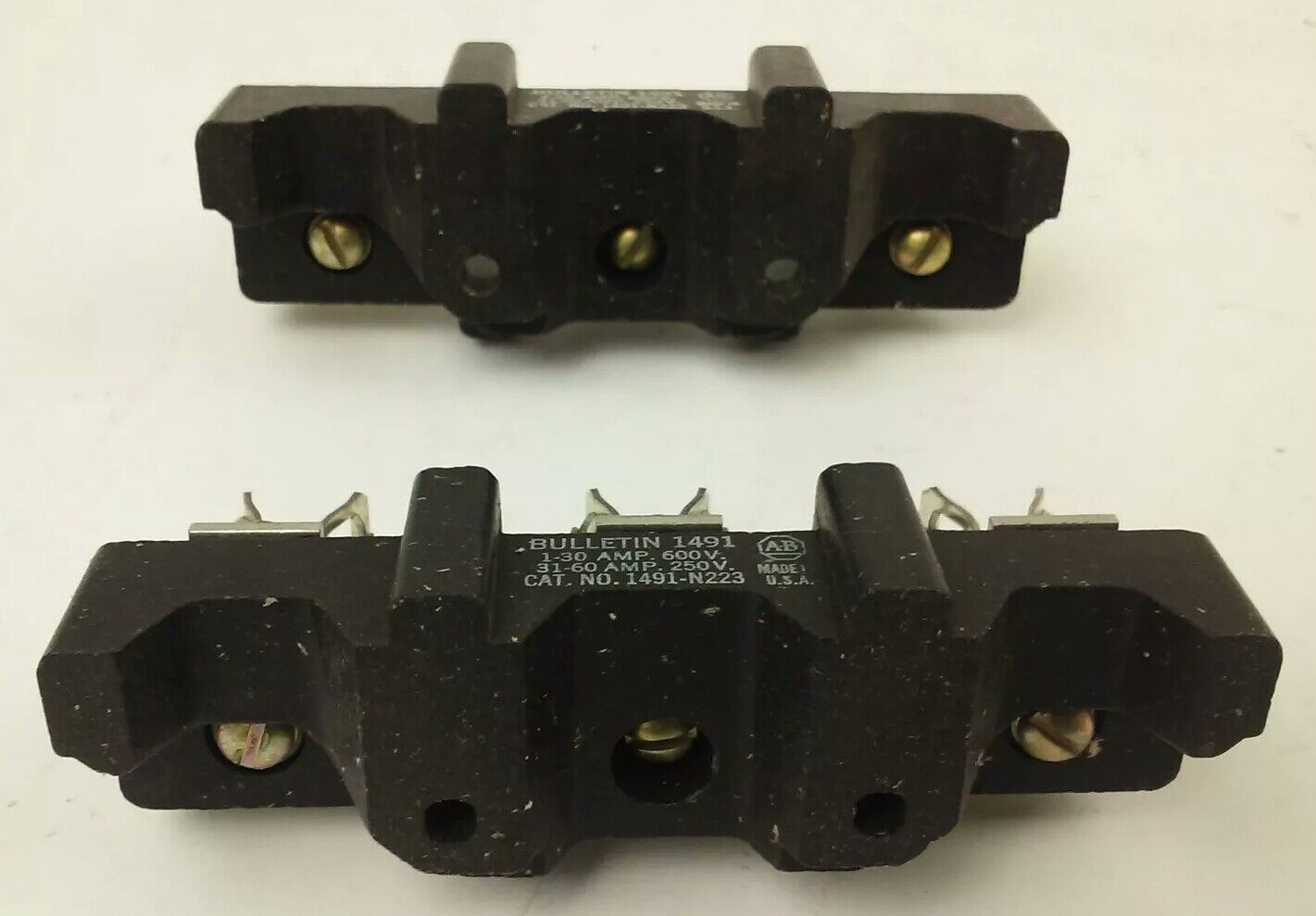 ALLEN BRADLEY 1491-N223 SER. A, FUSE BLOCK, 60A-250V, 30A- 600V, 3P, NEW OTHER