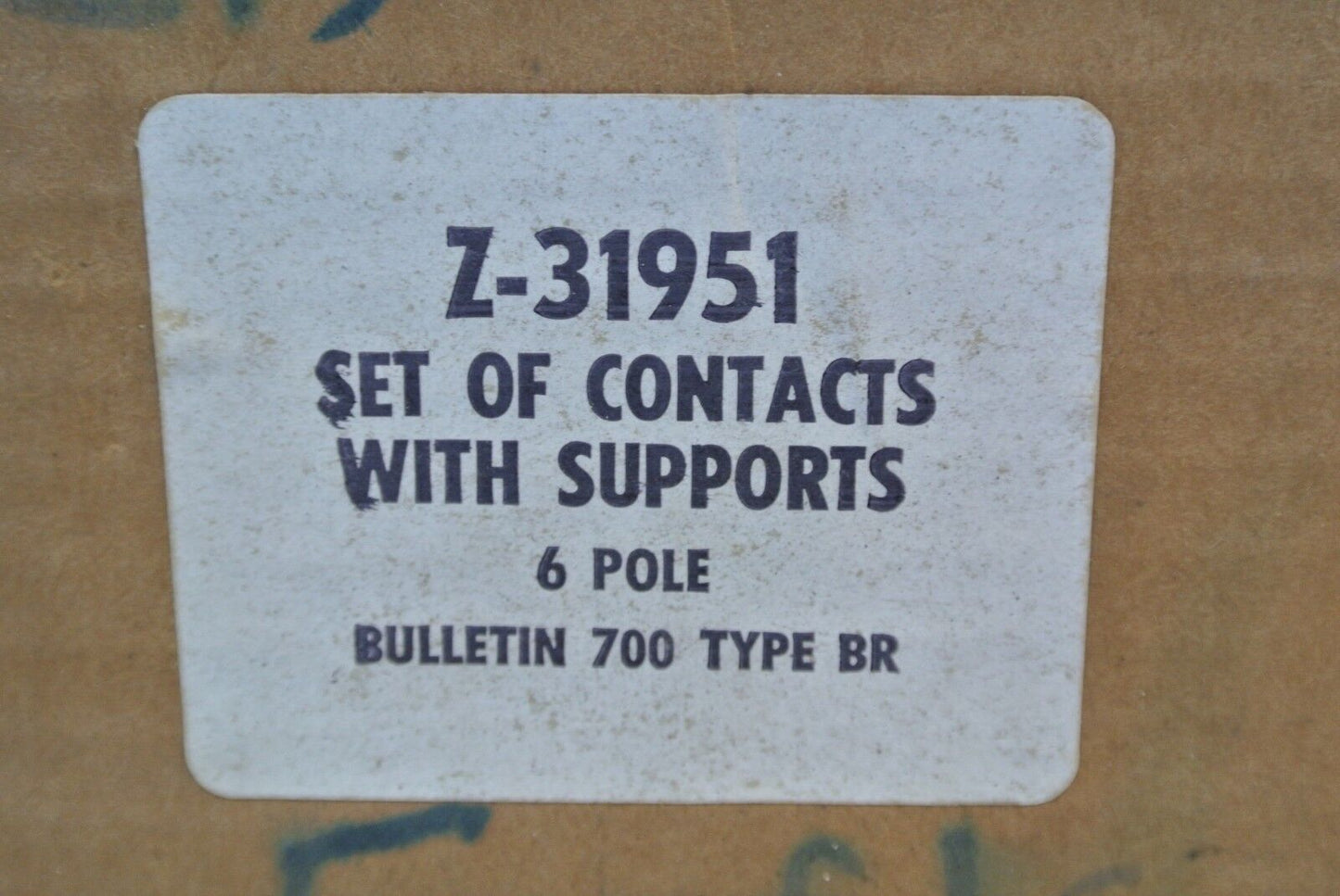 ALLEN-BRADLEY Z-31951 / SET of CONTACTS w/ SUPPORT / 6 POLE / NEW SURPLUS