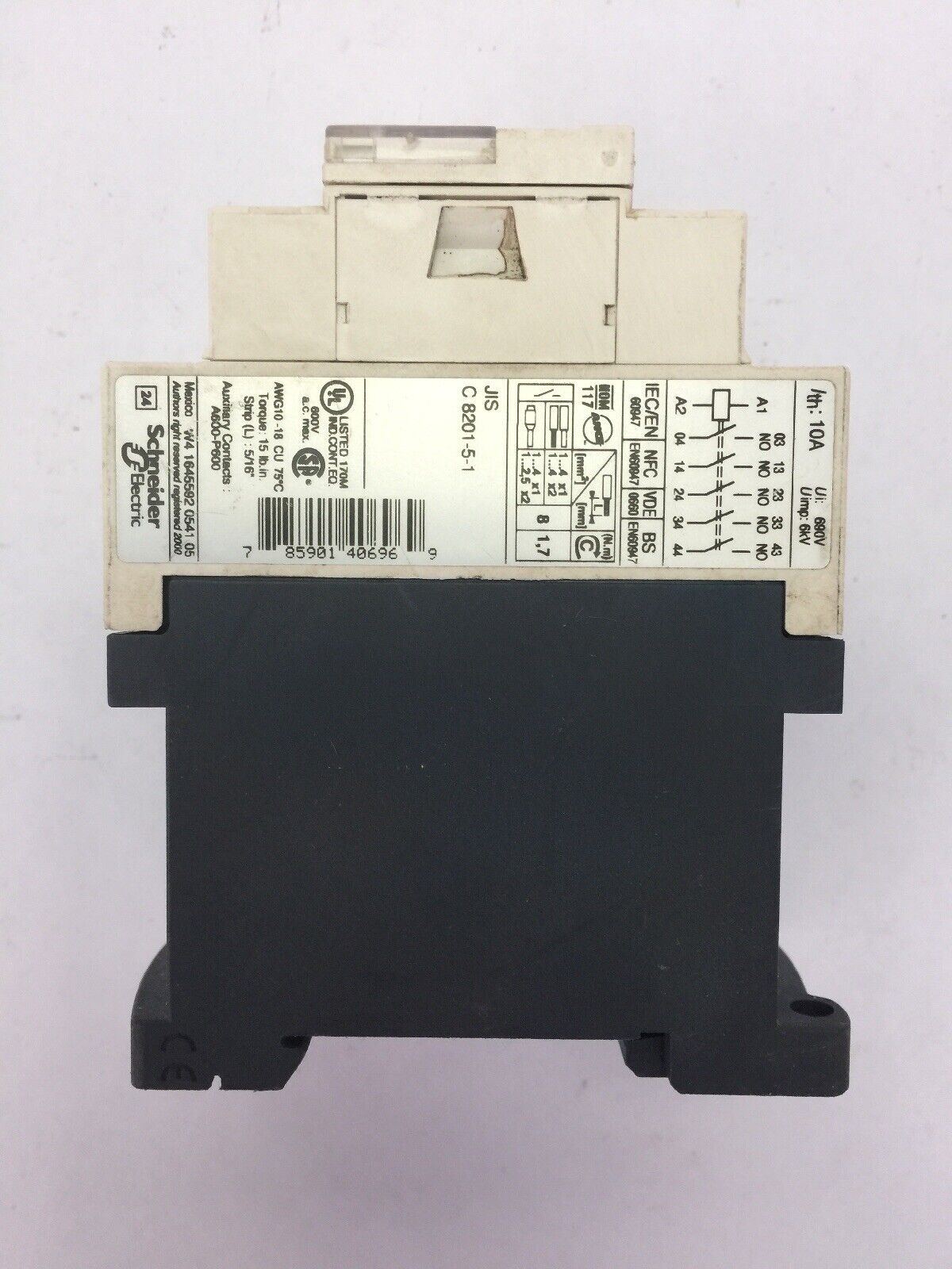 TELEMECANIQUE CAD50 BL RELAY 600VAC 10A  COIL 24VDC 2,4 W