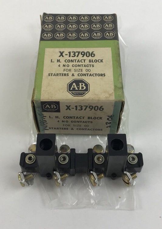 ALLEN-BRADLEY, X137906, 4 NO CONTACTS, SIZE 00, STARTERS & CONTACTORS