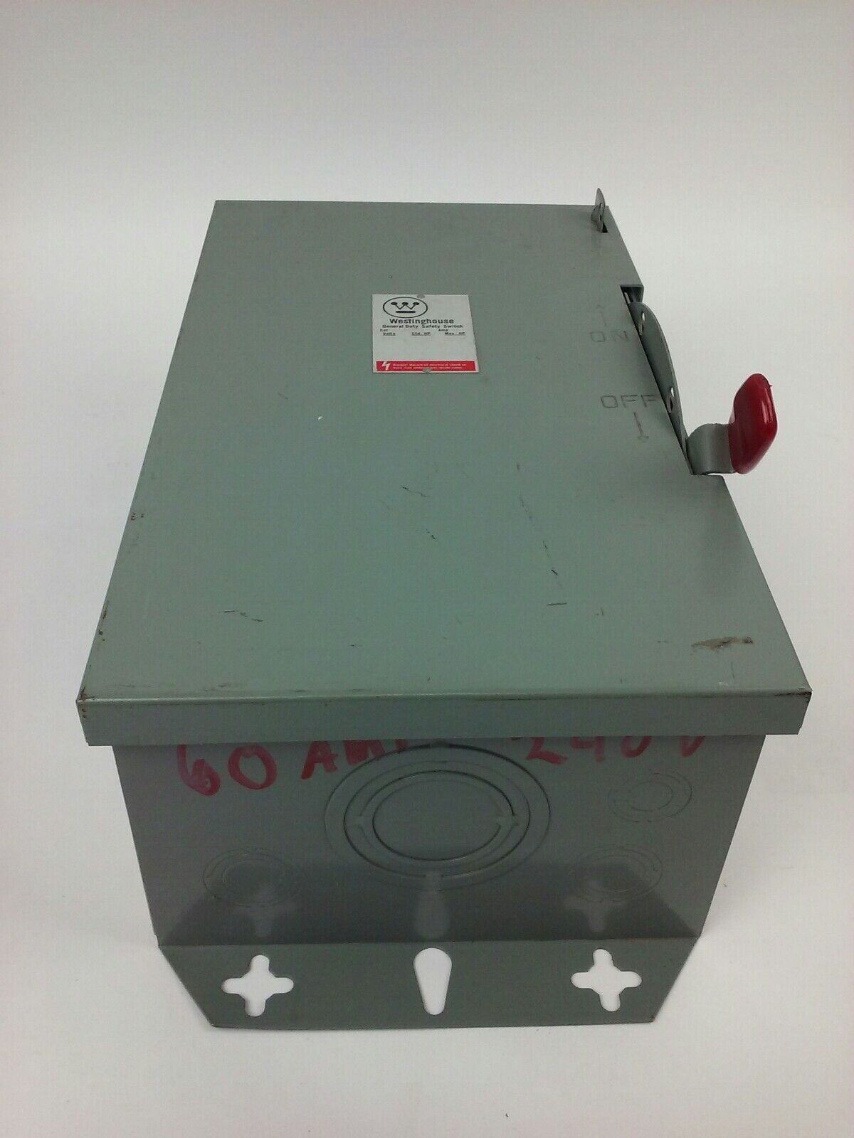 WESTINGHOUSE GUN322 60A, 240V, 3PH, NON FUSIBLE, TYPE 1 INDOOR ENCLOSURE, NEW