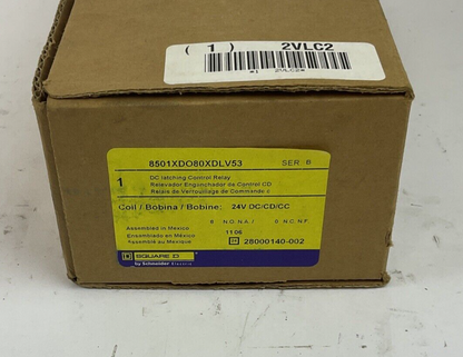 SQUARE D 8501XBO80XDLV53 DC LATHCING CONTROL RELAY SER.B 24VDC