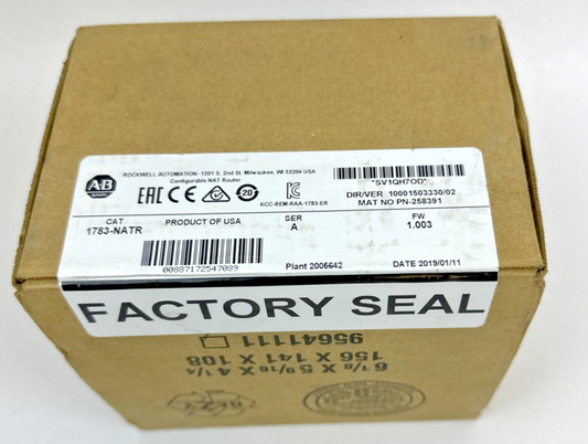 ALLEN-BRADLEY 1783-NATR SER. A FW: 1.003 CONFIGURABLE NAT ROUTER ETHERNET IP