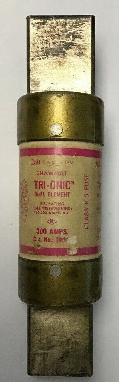 SHAWMUT TRI-ONIC DUAL ELEMENT 300AMP FUSE TR300 250VAC CLASS K-5