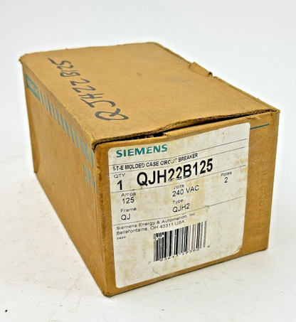 SIEMENS - ITE - QJH22B125 - MOLDED CASE CIRCUIT BREAKER - 2 POLE, 240 VAC, 125 A