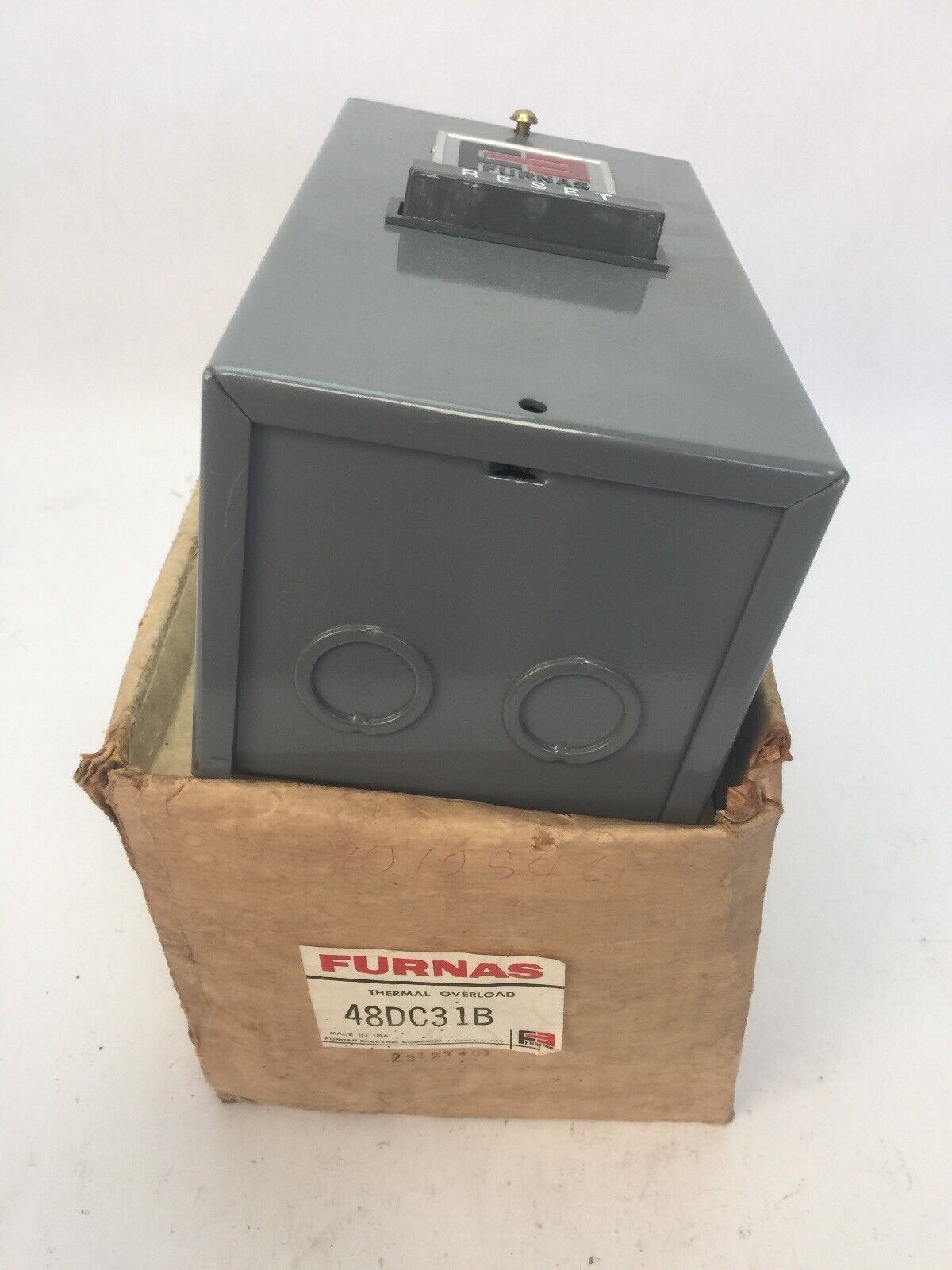 FURNAS 48DC31B THERMAL OVERLOAD RELAY IN ENCLOSURE 600VAC 120-240VDC