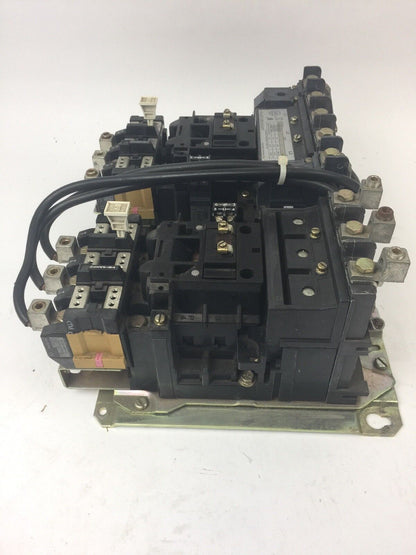 ALLEN BRADELY 520E-DOD REVERSING STARTER 600VAC 90A SIZE 3 W/2 599-P3A POWER POL