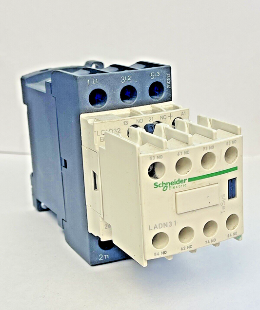 SCHNEIDER ELECTRIC - LC1D32 - CONTACTOR 24VDC & SCHNEIDER LADN31 - CONTACT BLOCK