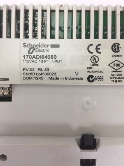 SCHNEIDER 170ADI54050 INPUT BASE 115VAC 16PT