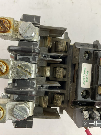 ALLEN BRADLEY 409-C38ND SER B STARTER 68A 600VAC 3PH 60HP COIL 115-120V W72 HEAT