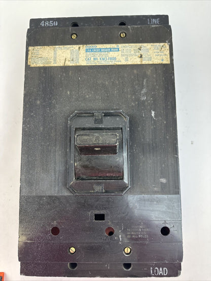 ITE KM3-F800 CIRCUIT BREAKER FRAME 250-800A 600VAC 125/250VDC 3POLE NO TRIP UNIT