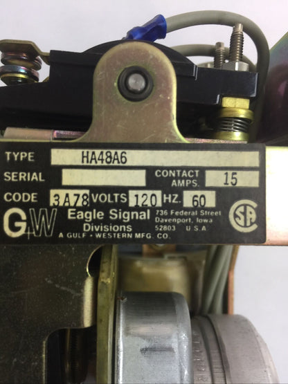 EAGLE SIGNAL HA48A6 ELECTRIC RESET TIMER MICROFLEX 0-120HOURS 120VOLT 60HZ 15AMP