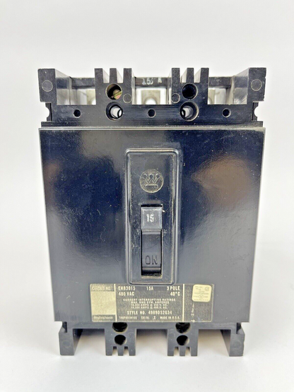 WESTINGHOUSE - EHB3015 - 15-Amp 3-Pole EHB Circuit Breaker 15A 3P 480V - USED