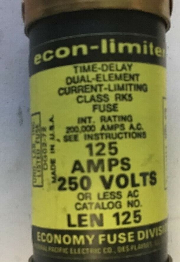 ECONOMY LENR 125 FUSE CLASS RK5 250V 125A ECON-LIMITER