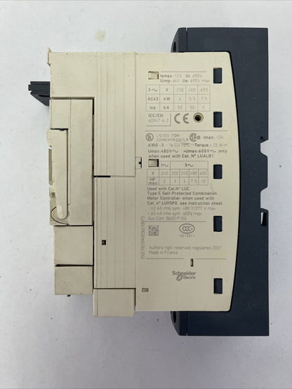 TELEMECANIQUE LUB12 MOTOR STARTER TESYS LUCA1XFU 110-240V CLASS10 0.35-1.4A