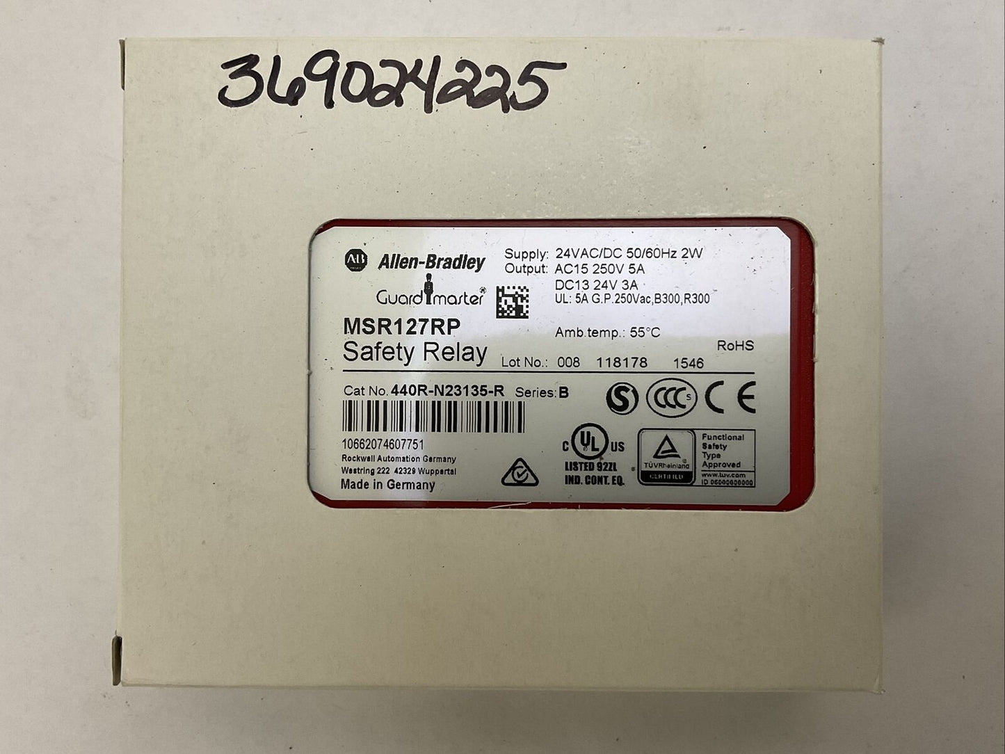 ALLEN BRADLEY 440R-N23135-R SERIES B GUARD MASTER SAFETY RELAY MSR127RP