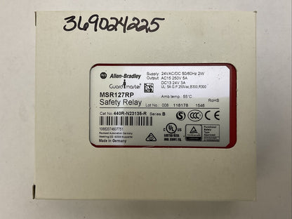 ALLEN BRADLEY 440R-N23135-R SERIES B GUARD MASTER SAFETY RELAY MSR127RP