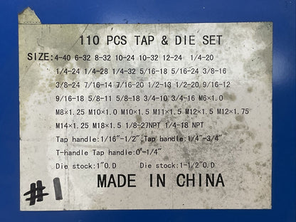 110 PCS TAP & DIE SET