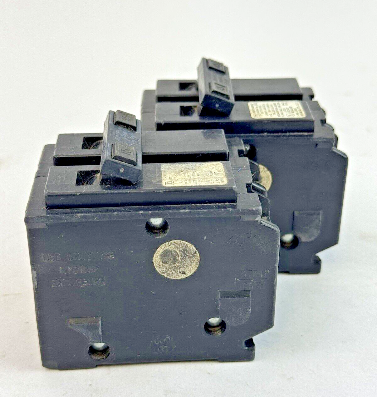 SQUARE D **LOT OF 2** HOM215 - CIRCUIT BREAKERS - 2 POLE/ 15 A/ 240 VAC