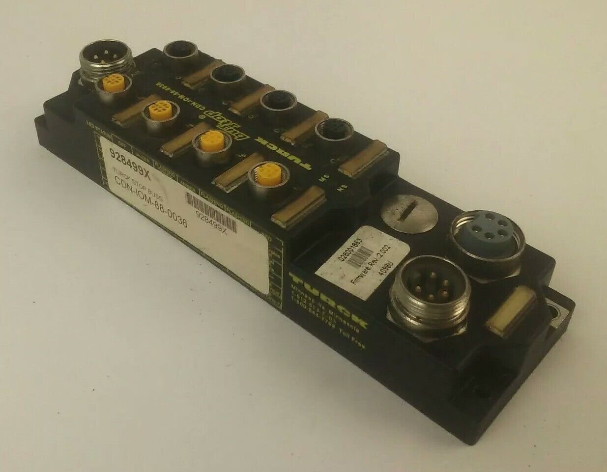 TURCK CDN-IOM-88-0036 BUS STOP DEVICENET 8 I/O STATION  FIRMWARE 2.002 11-26VDC