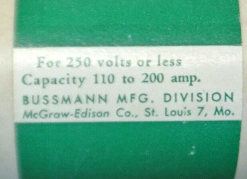 BUSS REN 110 SUPER-LAG RENEWABLE FUSE / 110A / 250V / NEW SURPLUS