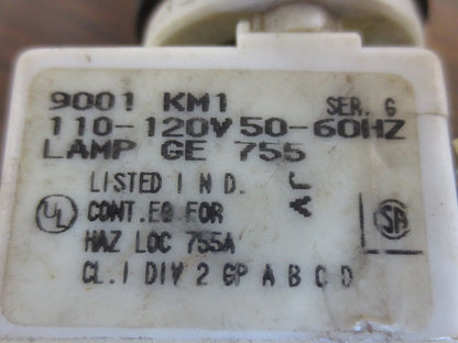 SQUARE D 9001KM1 LIGHT MODULE with MUSHROOM-HEAD PUSHBUTTON, AMBER NO BULB