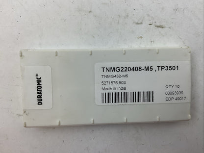 SECO TNMG220408-M5 TP3501 TNMG432-M5 CARBIDE INSERT (BOX OF 9)