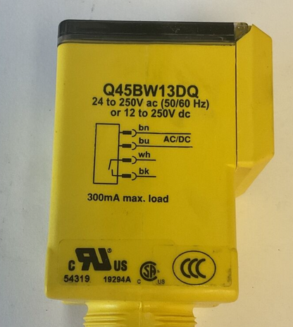 BANNER Q45BW13DQ PHOTOELECTRIC SENSOR 24-250VAC 50/60hz 12-250VDC