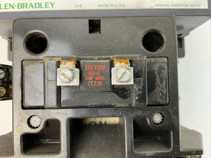 ALLEN BRADLEY 409-E156ND STARTER 600VAC 156A SER A COIL 115-120V 60HZ