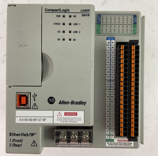 ALLEN BRADLEY 1769-L24ER-QB1B SER A FW REV 1.004 750KB D I/O CONTROLLER COMPACT