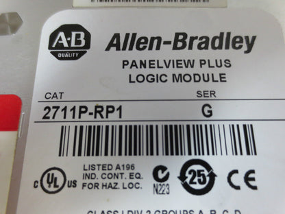 ALLEN-BRADLEY 2711P-RDT7C Ser. C PANELVIEW PLUS w/ 2711P-RP1 Ser. G LOGIC MODULE