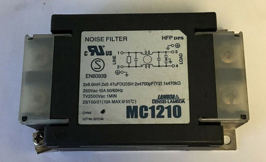 LAMBDA MC1210 NOISE FILTER 250VAC 10A 50/60HZ