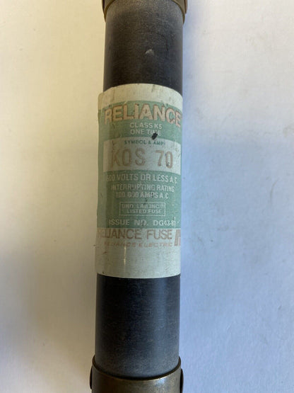 Reliance KOS70 70A 600V Fuse "Lot of 2"