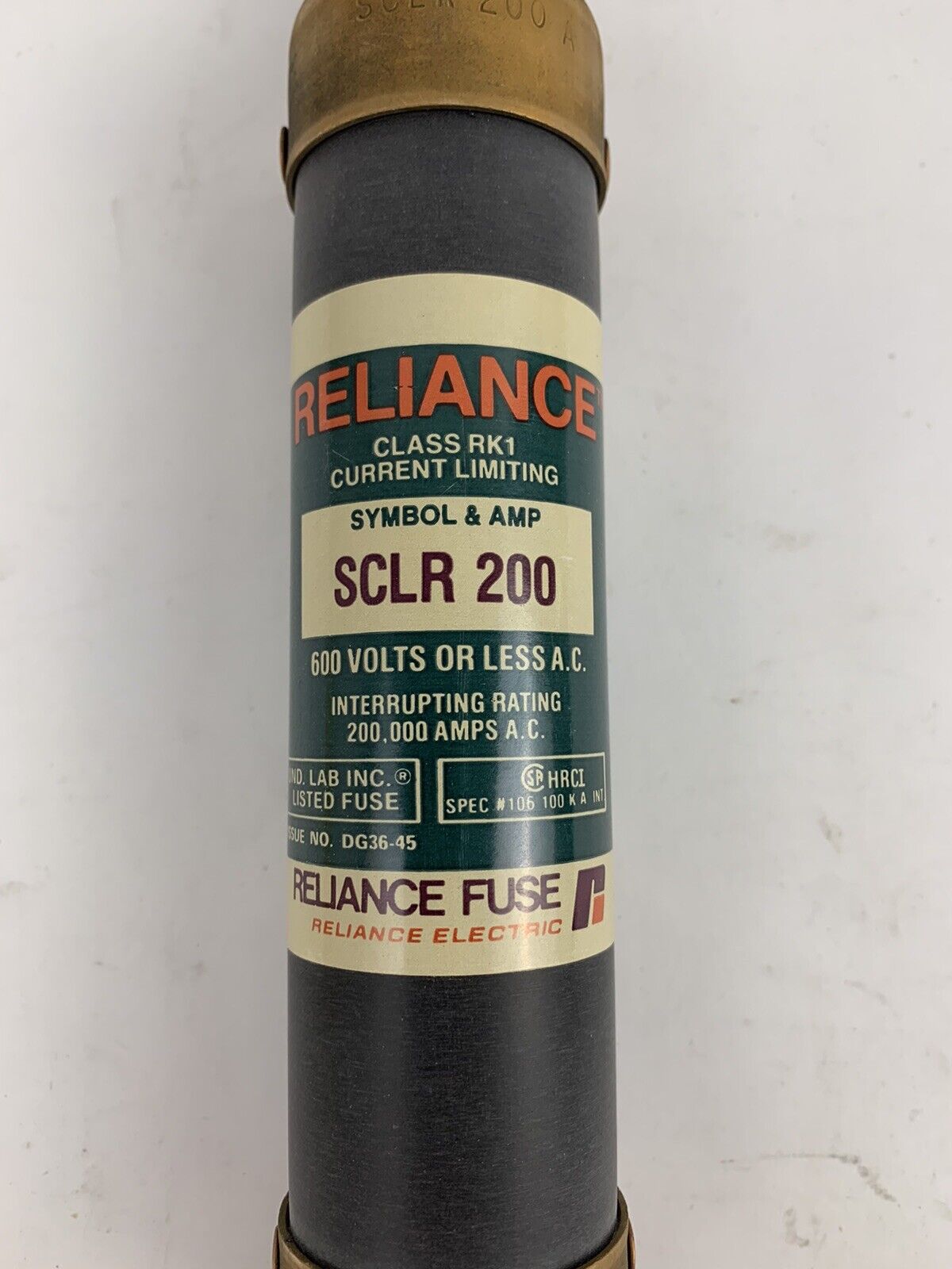 Reliance SCLR200 200A 600V Class RK1 Fuse