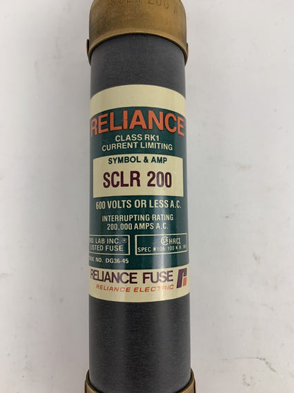 Reliance SCLR200 200A 600V Class RK1 Fuse