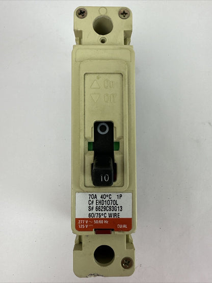 CUTLER HAMMER EHD1070L 70AMP 1POLE 277VAC 125VDC INDUSTRIAL CIRCUIT BREAKER