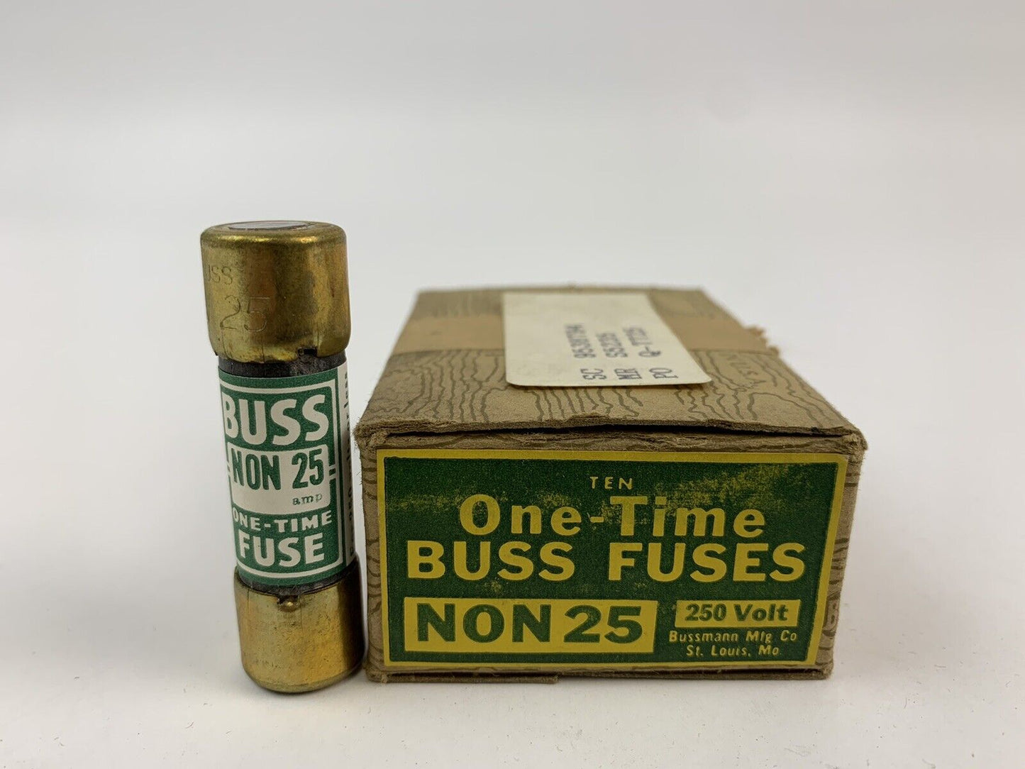 Bussman One-Time NON 25 25A 250V Fuse "Lot of 10"