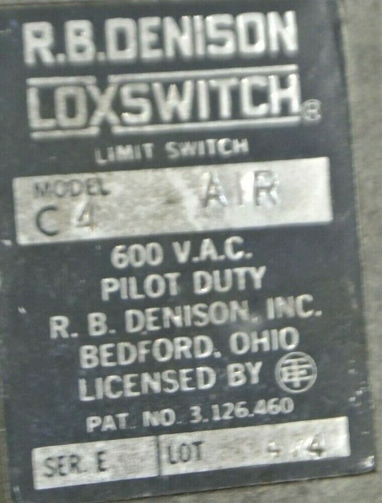 GOULD / R.B. DENISON / C4-AIR LIMIT SWITCH / NEW SURPLUS