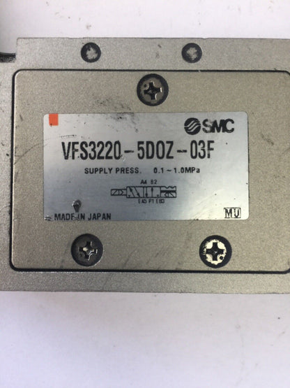 SMC VFS3220-5DOZ-03F SOLENOID VALVE 24VDC SUPPLY PRESS. 0.1-1.0MPa