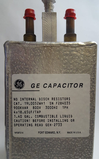 GE 19L0052WH1 CAPACITOR - 900KVAR, 800V, 3000Hz, 4x18.65 uF/TAP 19L0052WH1