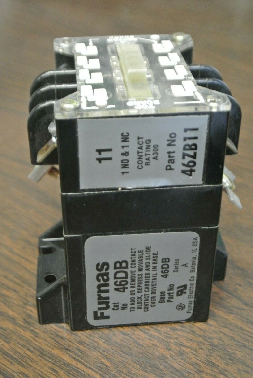 FURNAS 46DB11 CONTROL RELAY / 200-208V, 60Hz COIL / 1 N.O., 1 N.C. / NEW SURPLUS