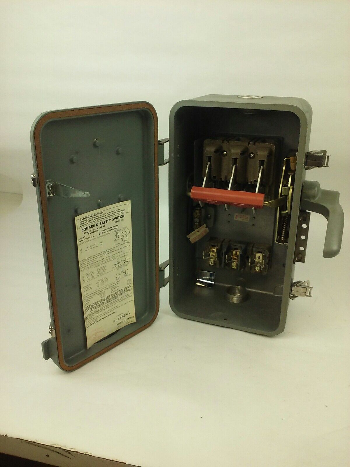 SQUARE D H362ND, H-362-ND, SER. D1,  H.D.SAFETY SWITCH, 60A, 277/480V, 3PH